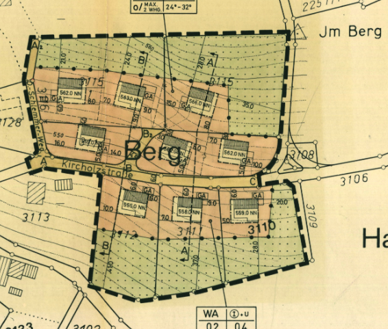 Plan Baugebiet Berg